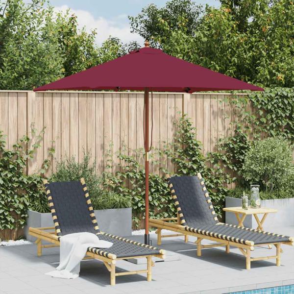 ARDEBO.de - Sonnenschirm mit Holz-Mast 150x200 cm Bordeauxrot