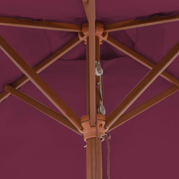 Sonnenschirm mit Holz-Mast 150x200 cm Bordeauxrot