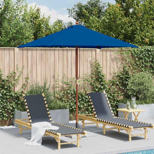 ARDEBO.de - Sonnenschirm mit Holzmast Blau 150x200 cm
