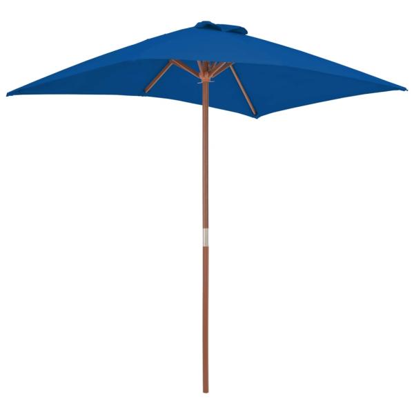 Sonnenschirm mit Holzmast Blau 150x200 cm