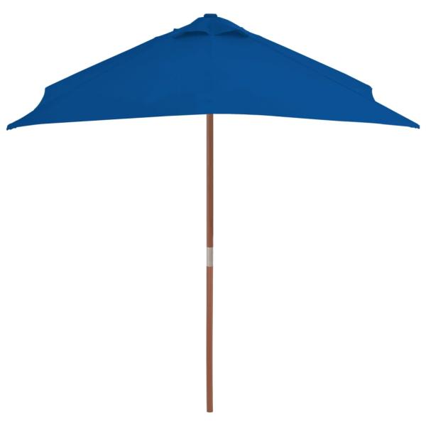Sonnenschirm mit Holzmast Blau 150x200 cm