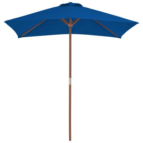 Sonnenschirm mit Holzmast Blau 150x200 cm