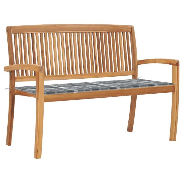 ARDEBO.de - Stapelbare Gartenbank mit Auflage 128,5 cm Massivholz Teak