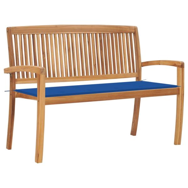 ARDEBO.de - Stapelbare Gartenbank mit Auflage 128,5 cm Massivholz Teak
