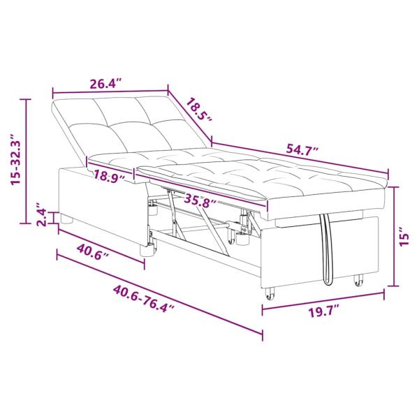 3-in-1 Sofa-Bett ? Ausziehbares Design aus hellem grau Stoff