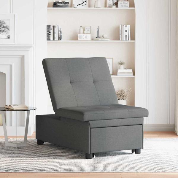 3-in-1 Schlafsofa - Ausziehbares Design, Dunkelgrauer Stoff