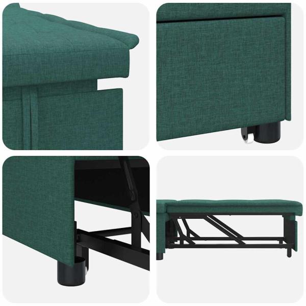 3-in-1 Schlafsofa - Ausziehbares Design in dunklem Grün