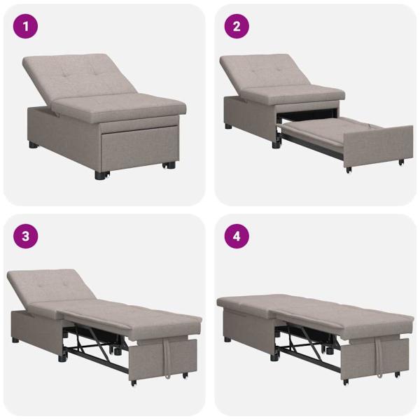 Schlafsofa 3-in-1 in Taupe