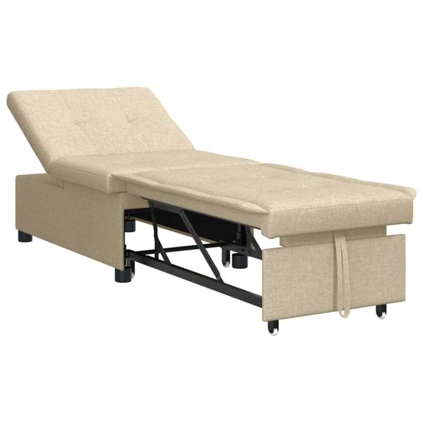 3-in-1 Sofa-Bett im flexiblen Design aus cremefarbenem Stoff