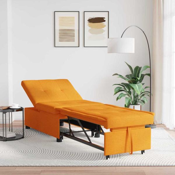 ARDEBO.de - 3-in-1 Sofa-Bett ausziehbares Design in dunkelgelbem Stoff