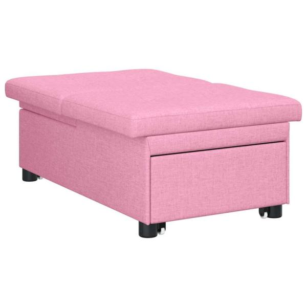 3-in-1 Schlafsofa in Rosa Stoff