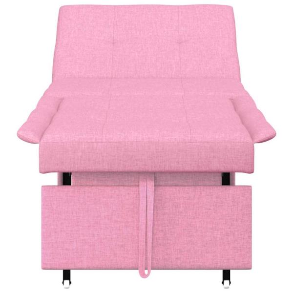 3-in-1 Schlafsofa in Rosa Stoff