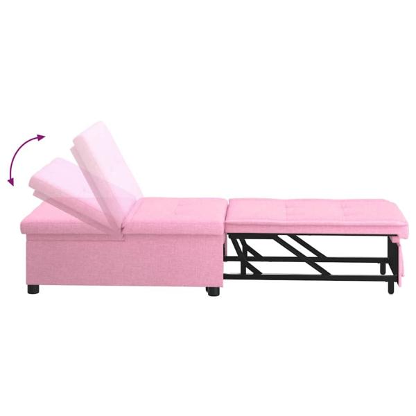 3-in-1 Schlafsofa in Rosa Stoff