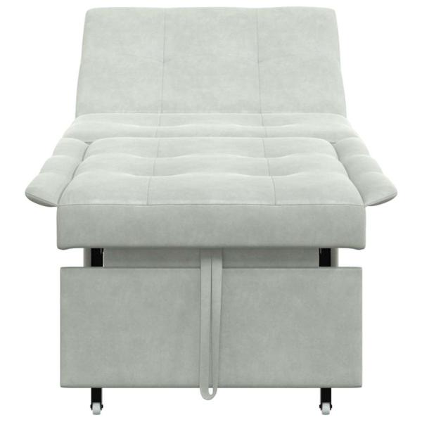 Sofa-Bett 3-in-1 Ausziehbares Design Hellgrau Samt