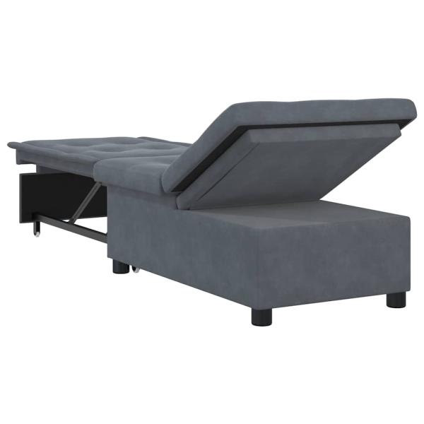 Sofa Bett 3-in-1 Ausziehdesign Dunkelgraues Samt