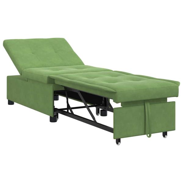 ARDEBO.de - Sofa Bett 3-in-1 Ausziehbares Design Hellgrünes Velours