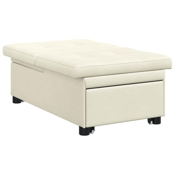 Schlafsofa 3-in-1 Ausziehbar Creme Samt