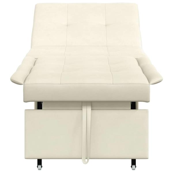Schlafsofa 3-in-1 Ausziehbar Creme Samt