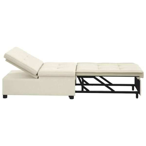 Schlafsofa 3-in-1 Ausziehbar Creme Samt