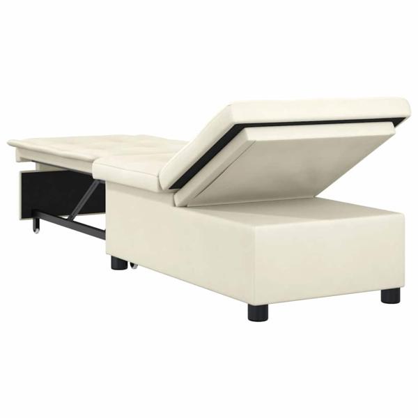 Schlafsofa 3-in-1 Ausziehbar Creme Samt