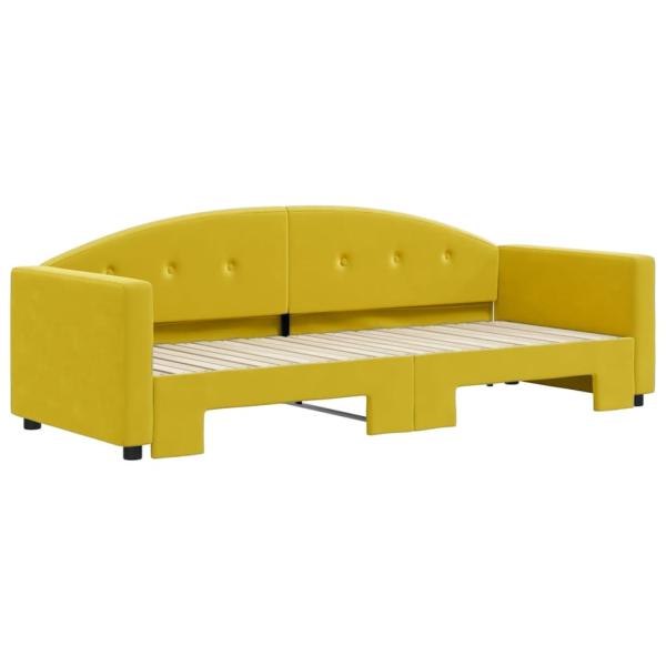 Tagesbett Ausziehbar Gelb 80x200 cm Samt