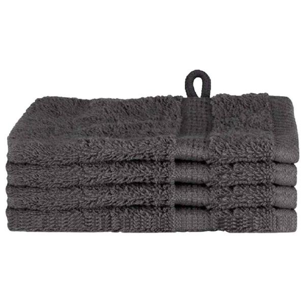 Waschhandschuhe 4 pcs Anthrazit 15 x 21 cm Baumwolle