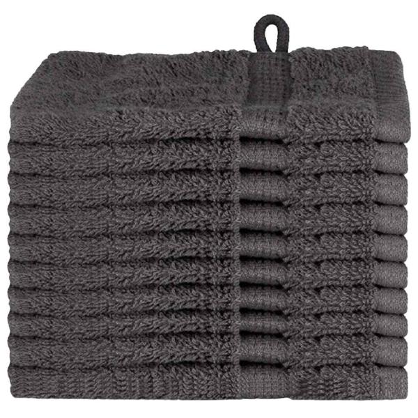 Waschhandschuhe 10 pcs Anthrazit 15 x 21 cm Baumwolle