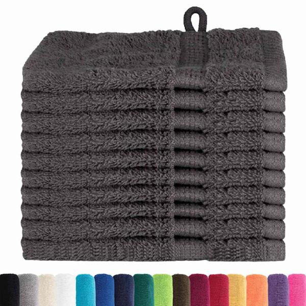Waschhandschuhe 10 pcs Anthrazit 15 x 21 cm Baumwolle