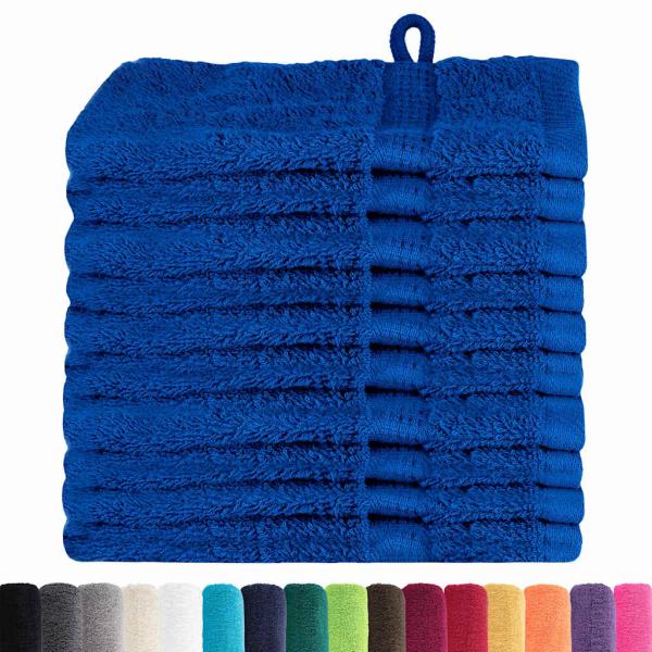 Waschhandschuhe 10 pcs Blau 15 x 21 cm Baumwolle