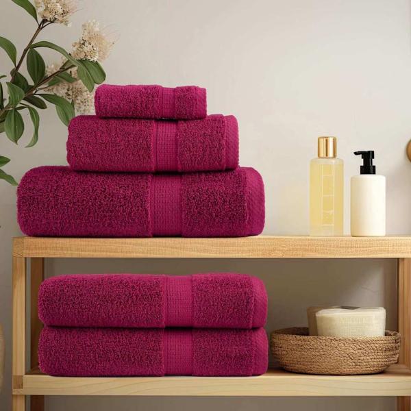 ARDEBO.de - Waschhandschuhe 10 pcs Bordeaux 15 x 21 cm Baumwolle