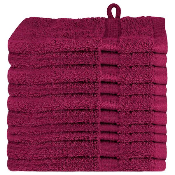 Waschhandschuhe 10 pcs Bordeaux 15 x 21 cm Baumwolle