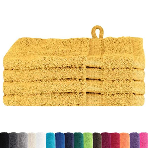 Waschhandschuhe 4 pcs Gold 15 x 21 cm Baumwolle