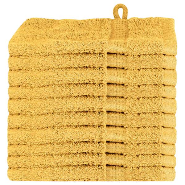 Waschhandschuhe 10 pcs Gold 15 x 21 cm Baumwolle