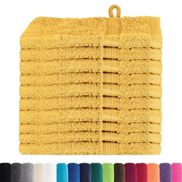 Waschhandschuhe 10 pcs Gold 15 x 21 cm Baumwolle