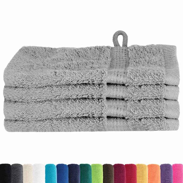 Waschhandschuhe 4 pcs Grau 15 x 21 cm Baumwolle
