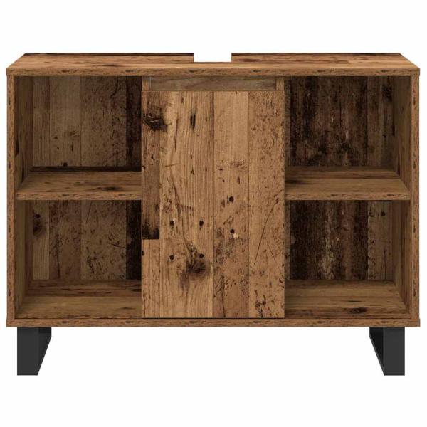 3-teiliges Badezimmermöbel Set aus altem Holz