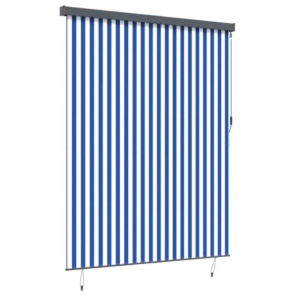 Outdoor Rollo Gestreift Verstellbar Blau und weiß 200 x 250 cm Stoff
