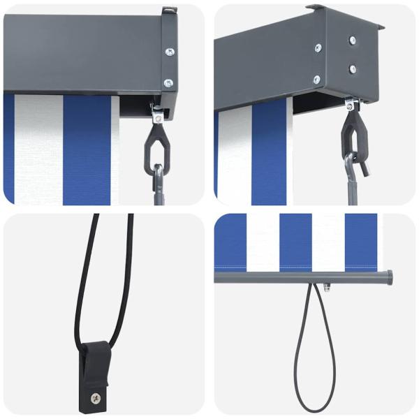 Outdoor Rollo Gestreift Verstellbar Blau und weiß 200 x 250 cm Stoff