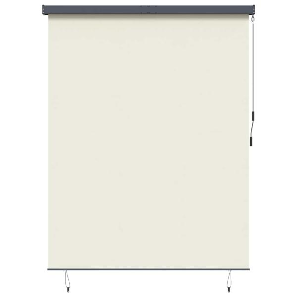 Outdoor Rollo Gestreift Verstellbar Creme 200 x 250 cm Stoff