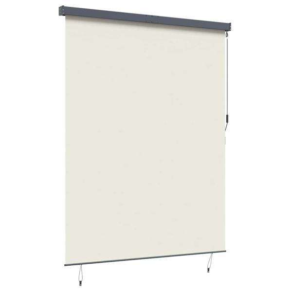 Outdoor Rollo Gestreift Verstellbar Creme 200 x 250 cm Stoff