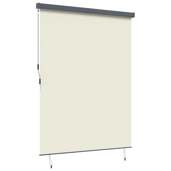 Outdoor Rollo Gestreift Verstellbar Creme 200 x 250 cm Stoff