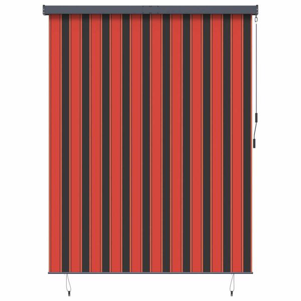 Outdoor Rollo Gestreift Verstellbar Orange und Braun 200 x 250 cm Stoff