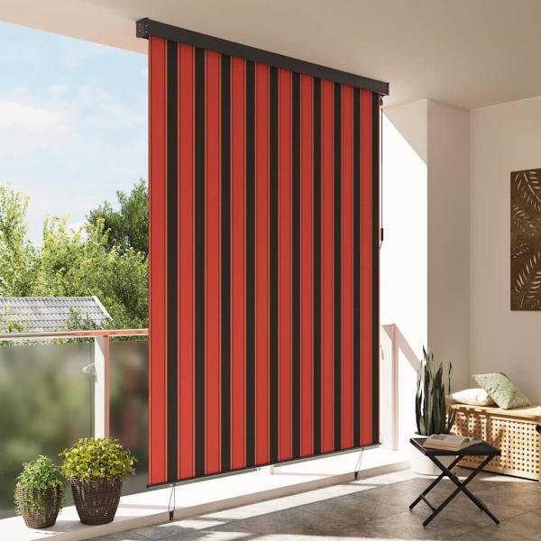 Outdoor Rollo Gestreift Verstellbar Orange und Braun 200 x 250 cm Stoff