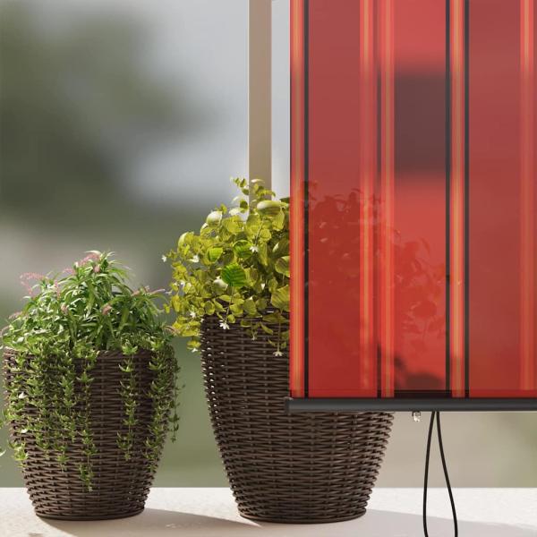 Outdoor Rollo Gestreift Verstellbar Orange und Braun 200 x 250 cm Stoff