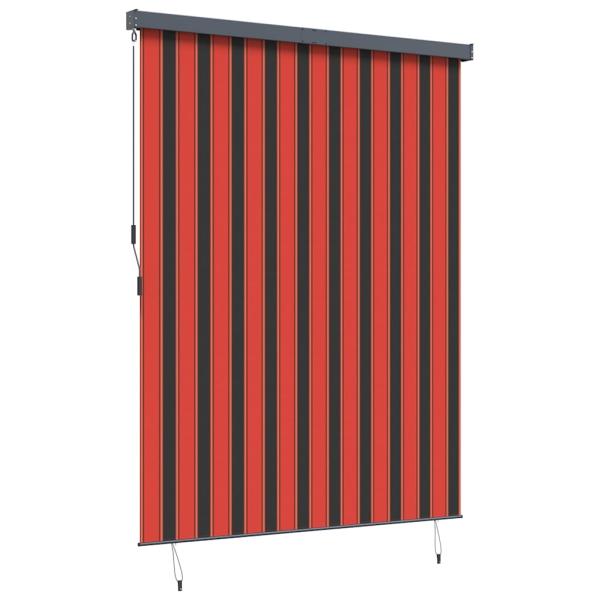 Outdoor Rollo Gestreift Verstellbar Orange und Braun 200 x 250 cm Stoff