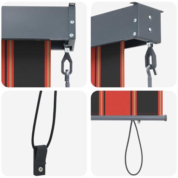 Outdoor Rollo Gestreift Verstellbar Orange und Braun 200 x 250 cm Stoff
