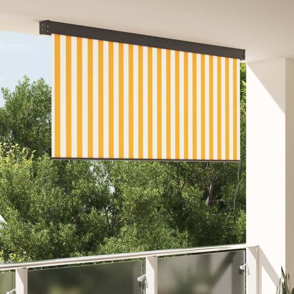 ARDEBO.de - Outdoor Rollo Gestreift Verstellbar Orange und Weiß 220 x 250 cm Stoff