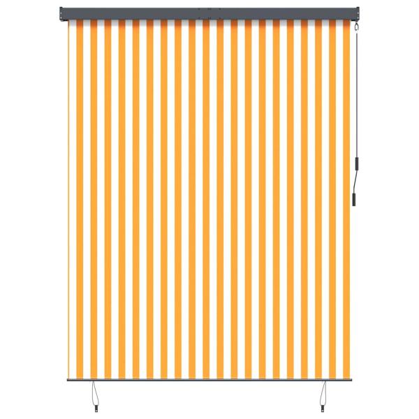 Outdoor Rollo Gestreift Verstellbar Orange und Weiß 220 x 250 cm Stoff