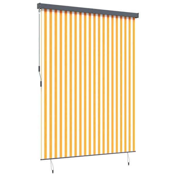 Outdoor Rollo Gestreift Verstellbar Orange und Weiß 220 x 250 cm Stoff