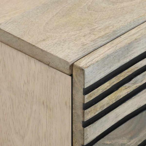 Nachttische mit Schubladen Weiß und Schwarz 40 x 33.5 x 46 cm